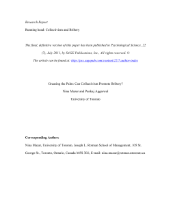 Greasing the Palm: Can Collectivism Promote Bribery?