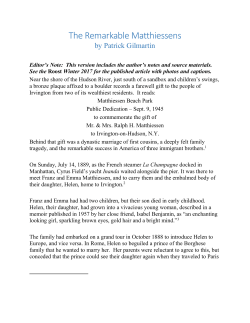 The Remarkable Matthiessens - Irvington Historical Society