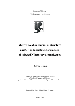 Matrix isolation studies of structure and UV
