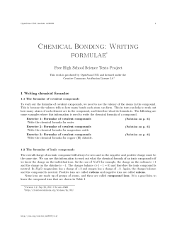 Chemical Bonding: Writing formulae