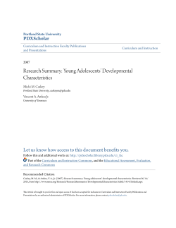 Research Summary: Young Adolescents