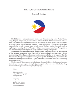 A HISTORY OF PHILIPPINE HAIKU Ernesto P. Santiago