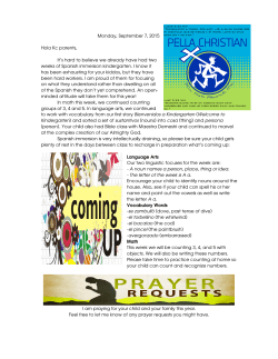 Monday, September 7, 2015 Hola Kc parents, It`s hard to believe we