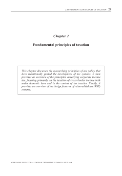Fundamental principles of taxation - Addressing the Tax Challenges
