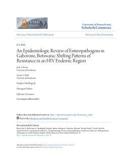 An Epidemiologic Review of Enteropathogens in Gaborone, Botswana