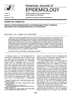 Alcohol-containing Mouthwashes and Oropharyngeal Cancer: A