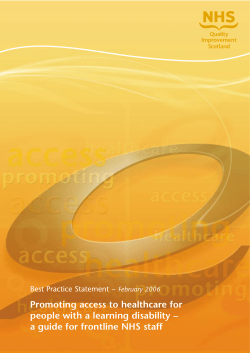 Promoting access to healthcare for people with a learning disability