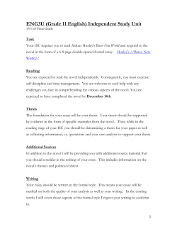 ENG3U (Grade 11 English) Independent Study Unit
