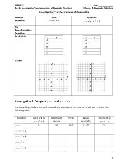 Investigation A: Compare and kxy
