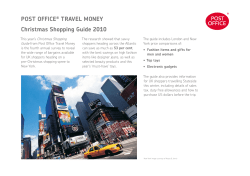 POST OFFICE&reg; TRAVEL MONEY Christmas Shopping Guide 2010