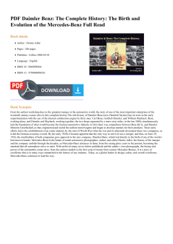 PDF Daimler Benz: The Complete History: The Birth