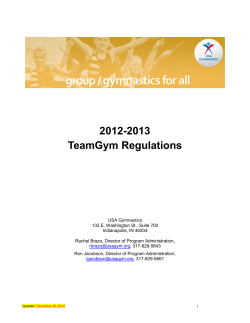 2012-2013 TeamGym Regulations