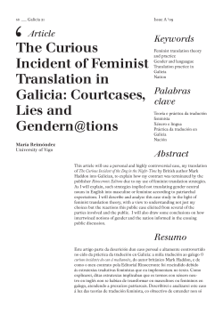 The Curious Incident of Feminist Translation in Galicia