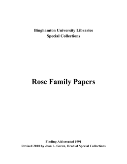 Rose Family Papers - Binghamton University