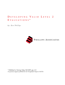 Developing Valid Level 2 Evaluations