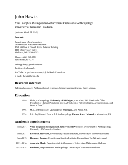 John Hawks - Department of Anthropology