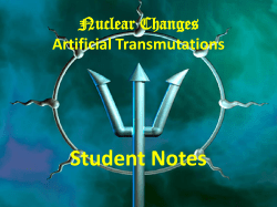 Nuclear Changes Artificial Transmutations