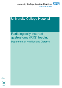 Radiologically Inserted Gastrostomy RIG Feeding