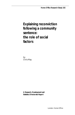 Explaining reconviction following a community sentence