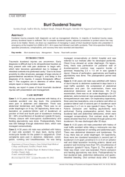 Blunt Duodenal Trauma - Journal of the College of Physicians and