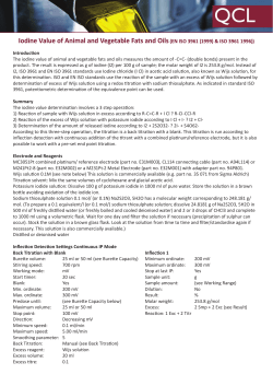 Iodine Value of Animal and Vegetable Fats and Oils