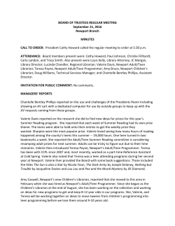 BOARD OF TRUSTEES REGULAR MEETING September 21, 2016