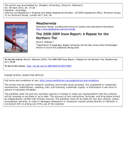 The 2008&ndash;09 snow season. - Rutgers Climate Lab