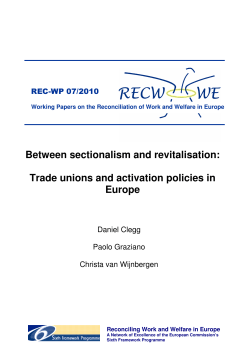 Between sectionalism and revitalisation: Trade unions and