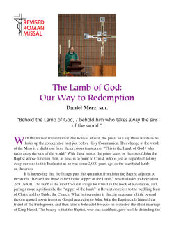 The Lamb of God: Our Way to Redemption