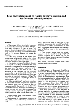 Total Body Nitrogen and Its Relation to Body