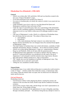 Placing Othello in Multiple Contexts