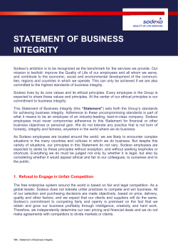 Sodexo Statement of Business Integrity