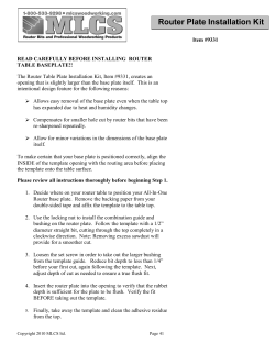 Router Plate Installation Kit