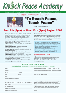 To Reach Peace, Teach Peace