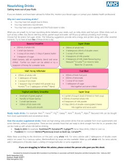 Nourishing Drinks - West Hampshire CCG