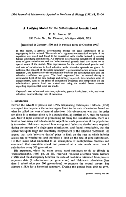 A Unifying Model for the Substitutional Genetic Load