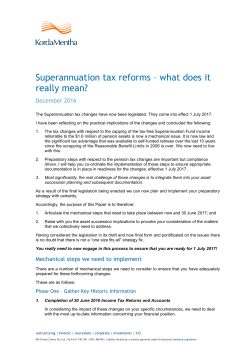 Superannuation tax reforms &ndash; what does it really