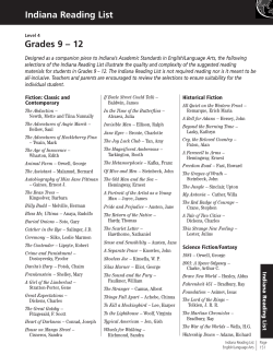 Grades 9 &ndash; 12 Indiana Reading List