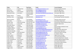 Name City Day Phone Email Current Employer
