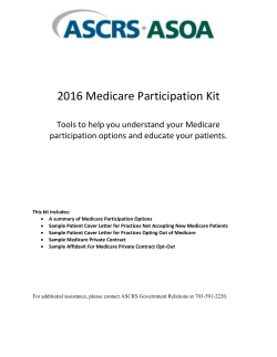 2016 Medicare Participation Kit