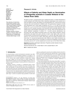 Effects of Salinity and Water Depth on Germination of Phragmites