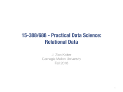 15-388/688 - Practical Data Science: Relational Data