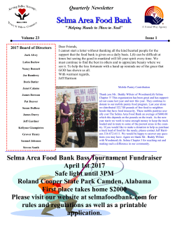 March 2017 Newsletter - Selma Area Food Bank