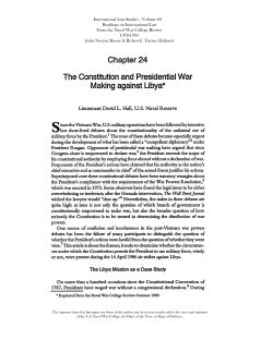 The Constitution and Presidential War Making against Libya