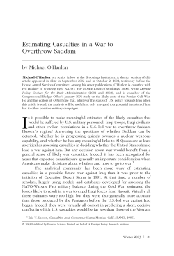 Estimating Casualties in a War to Overthrow Saddam