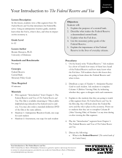 Your Introduction to The Federal Reserve and You