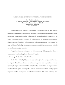 CASE MANAGEMENT TRENDS IN THE U.S. FEDERAL COURTS