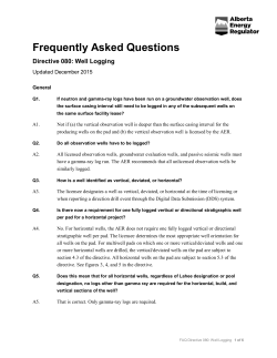 FAQ Directive 080: Well Logging