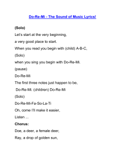 Do-Re-Mi - The Sound of Music Lyrics! (Solo) Let`s start at the very
