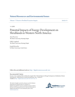 Potential Impacts of Energy Development on Shrublands in Western